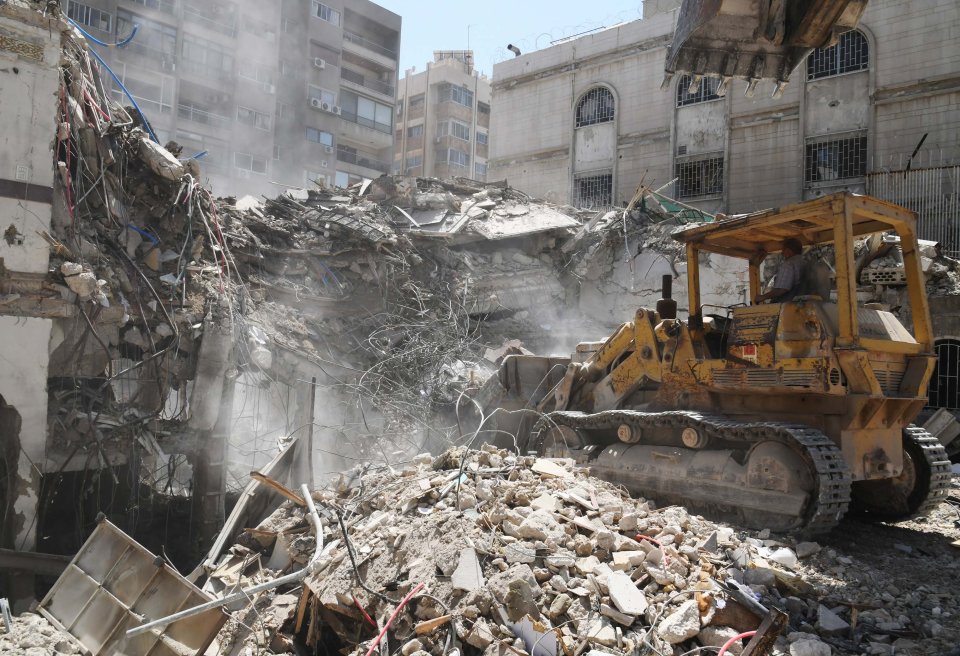 Iran's embassy building in Damascus after the strike last Monday