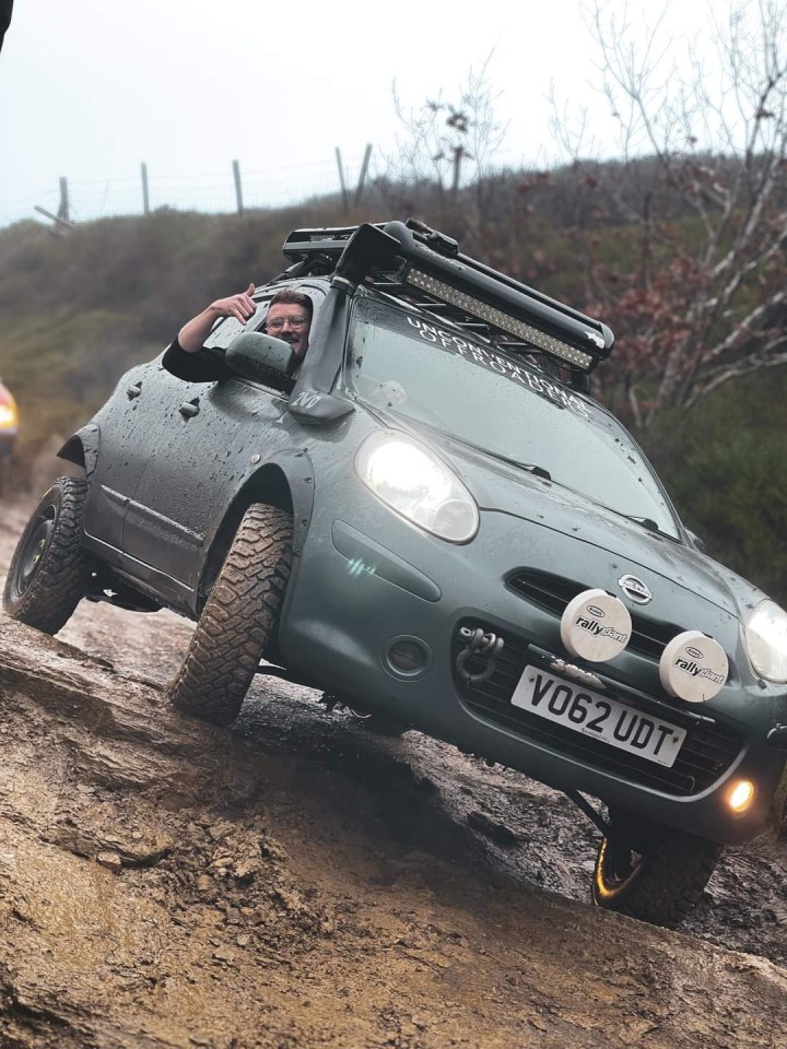 Joshua Weber, 27, converted his Nissan Micra into a self-sufficient off-road camper and rally car