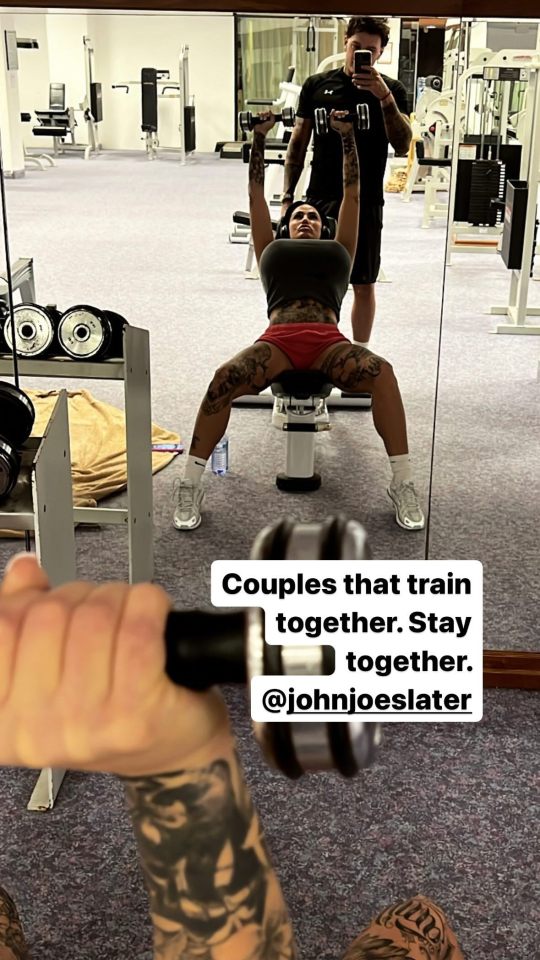 Katie Price and John Joe Slater working out in Ayia Napa