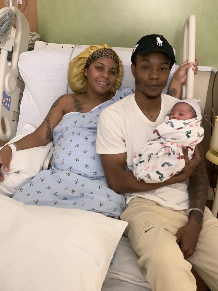 She gave birth to her third child Amaris via emergency C-section after the baby got 'stuck'