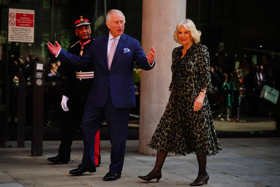 The King, 75, is visiting a cancer treatment centre today to meet with patients and medical staff