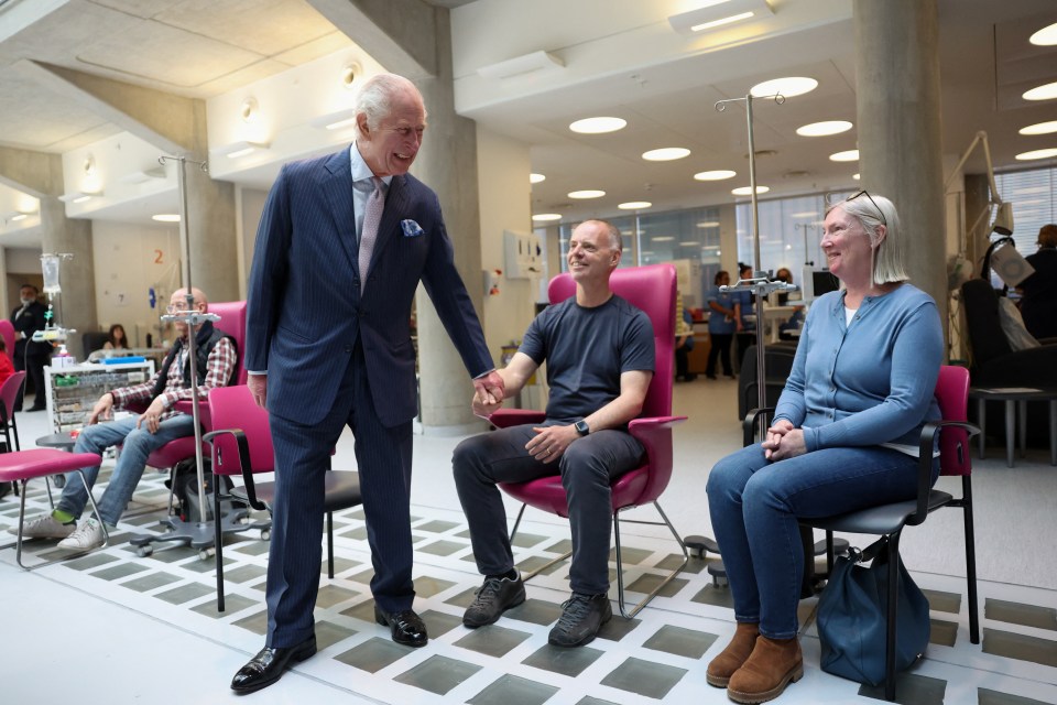 King Charles held hands with many fellow cancer sufferers