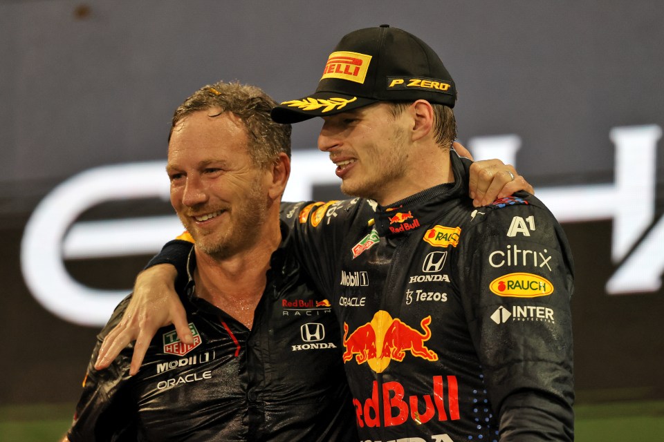 Horner with star driver Max Verstappen after a dominant race win in China for the championship chasing Dutchman