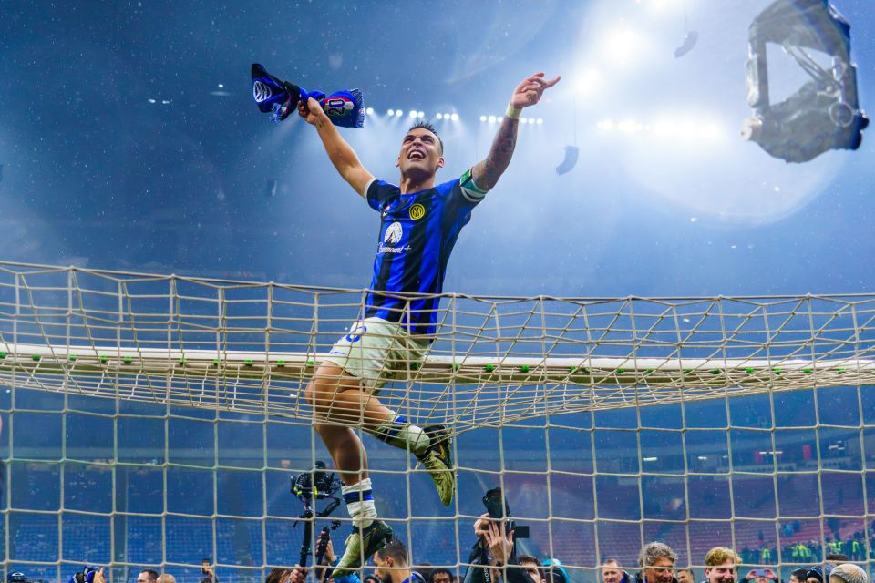 Martinez, 26, celebrates Inter's title triumph