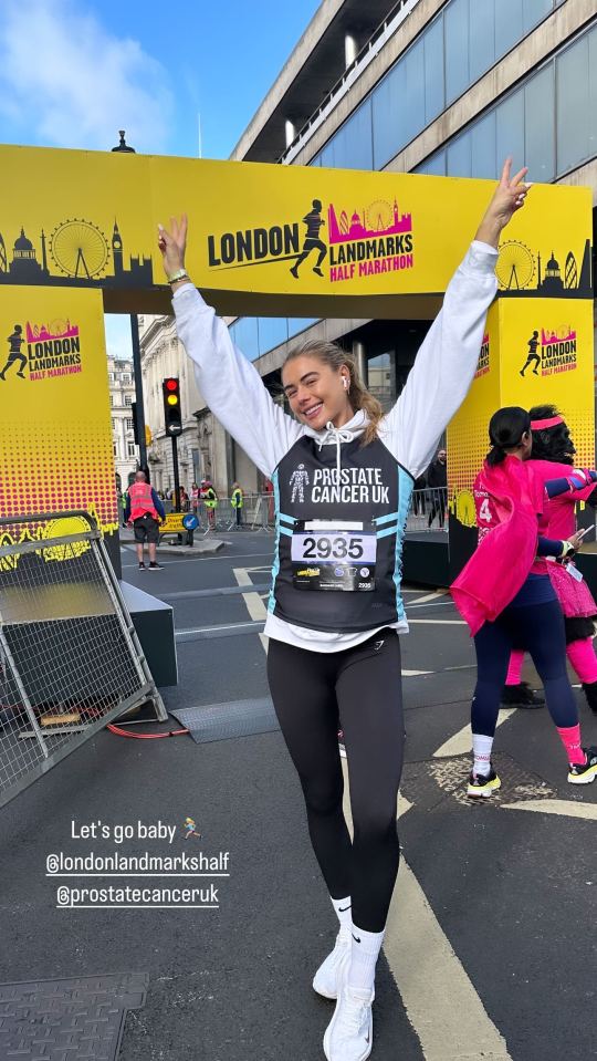 Arabella Chi looked fighting fit as she got ready to run the London half marathon