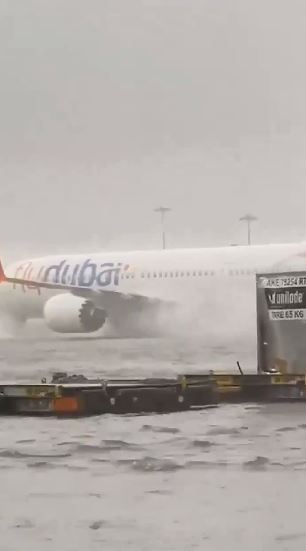 Dubai International Airport has been swamped with rainfall on the runways