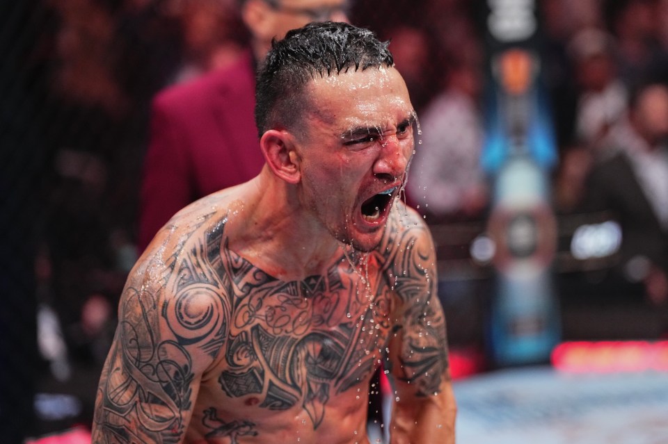 Max Holoway left out a primal roar after KO'ing Justin Gaethje