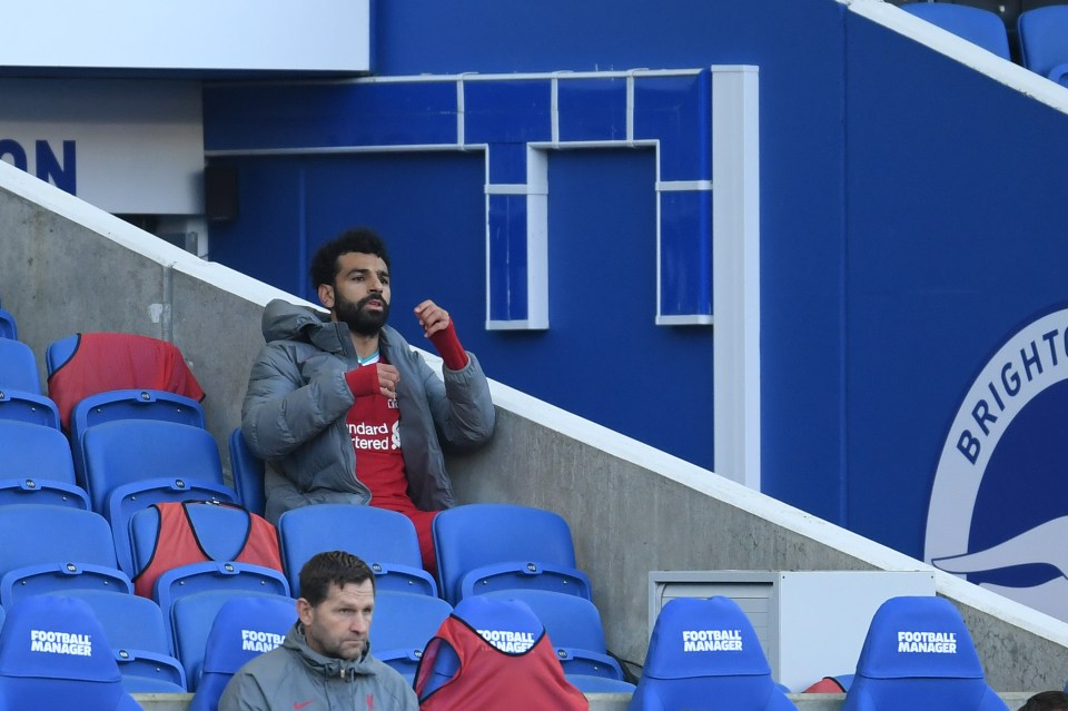 Salah was seemingly simmering after being taken off at Brighton in 2020