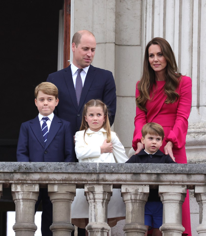 Louis with his royal mum and dad Kate and Wills and older brother and sister, George and Charlotte