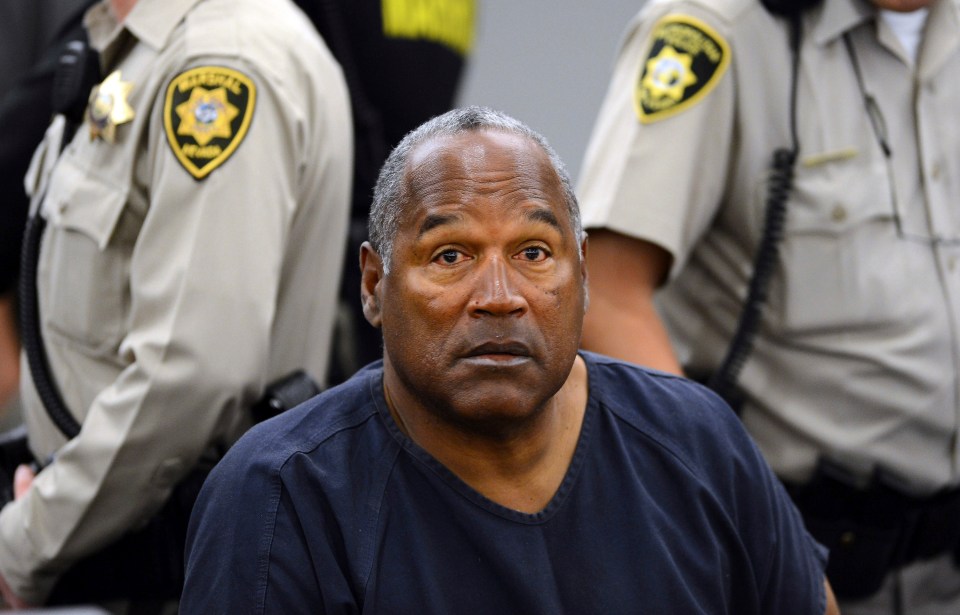 OJ Simpson sits during a break on the second day of an evidentiary hearing in Clark County District Court, May 14, 2013, in Las Vegas