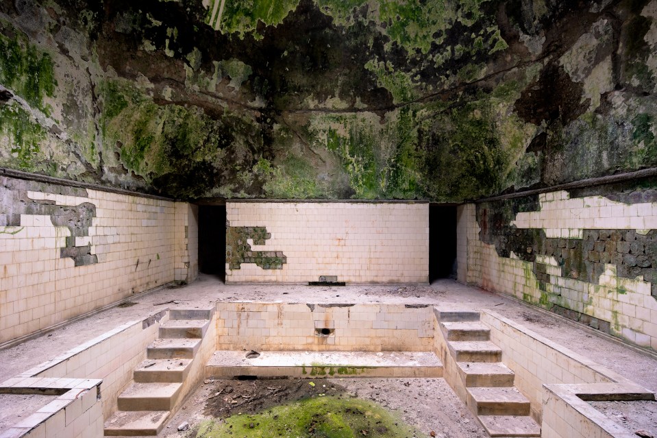 The abandoned ruins of spa baths in Tskaltubo, Georgia