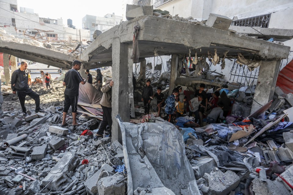 A ruined home inside the Yibta refugee camp in Rafah following Israeli fire on Wednesday