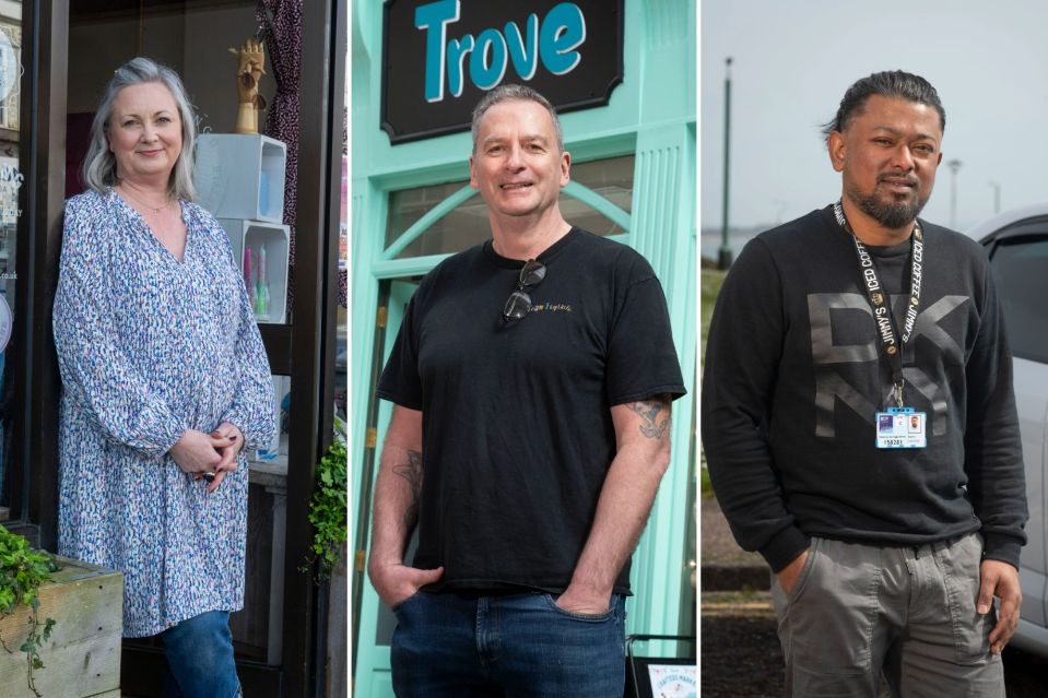 Local shop owners Alison Dewey, left, and Mark Battistini, centre, and taxi driver Hassan Quadir, right, as well as pub landlord Dan Sullivan, deli owner Adam Richardson (not pictured) have shared their tips and tricks on how to get the most out of your visit