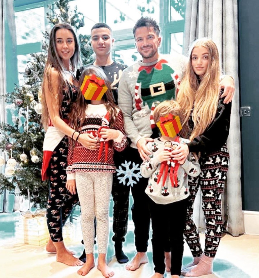 Junior pictured with his siblings and Peter and Emily