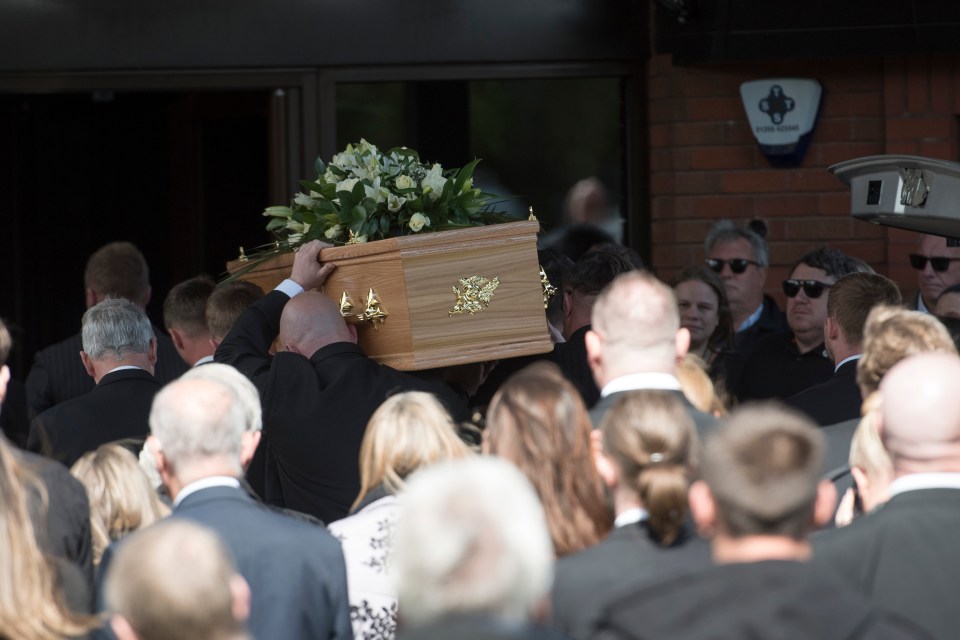 Family and friends of the star gathered today to pay their final respects