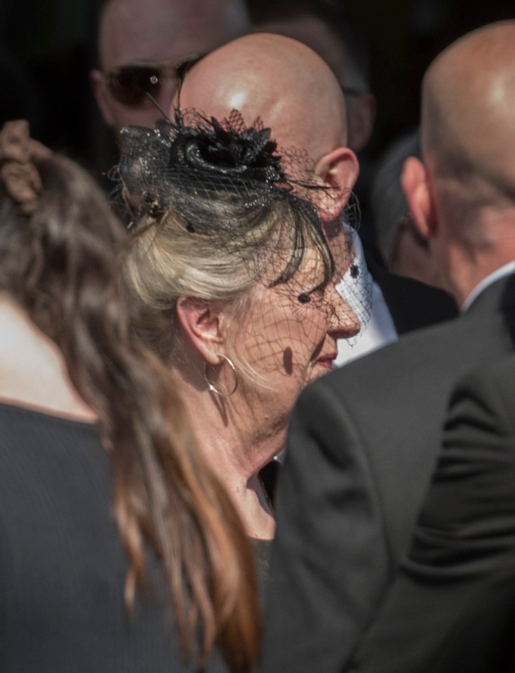 George's mum Linda at the heartbreaking service