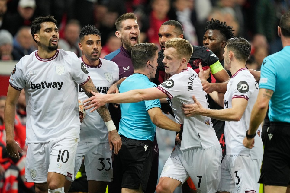 There was a mass altercation after Paqueta's late tackle