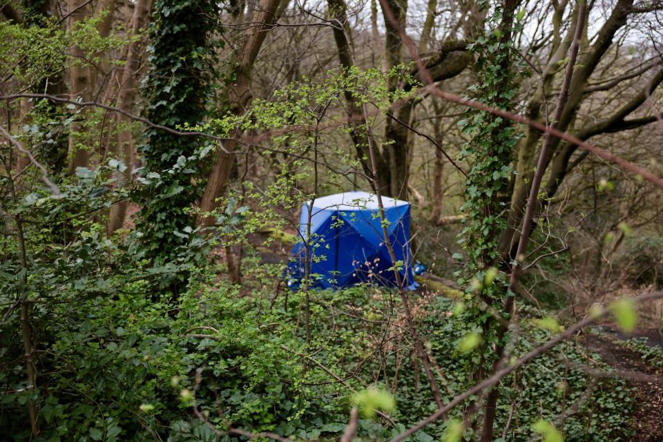 The scene of the grim discovery in Salford