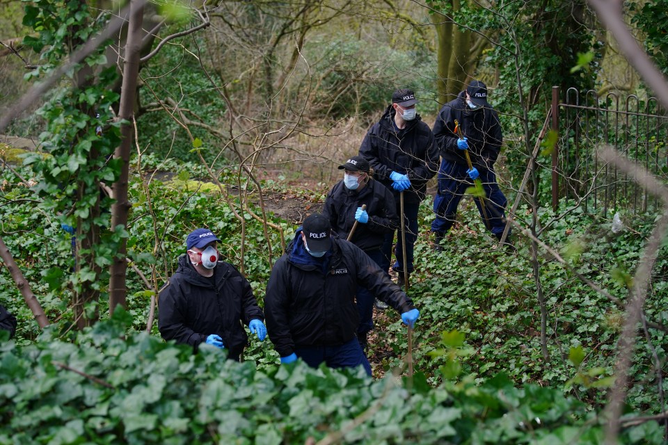 Cops searching the wetlands in Salford