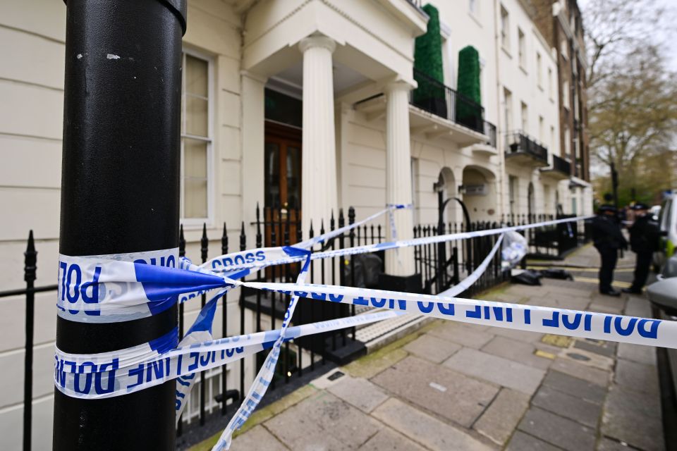 Police tape seals off the scene following the murder in Bayswater