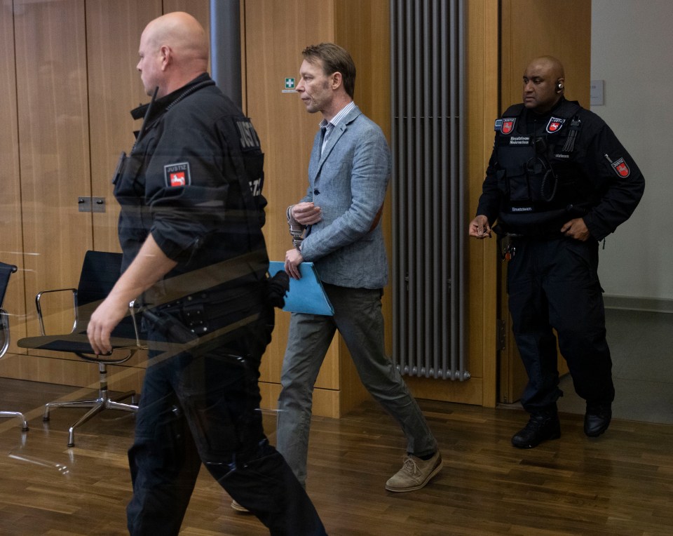 Christian Brueckner pictured in court in Braunschweig, Germany on Wednesday