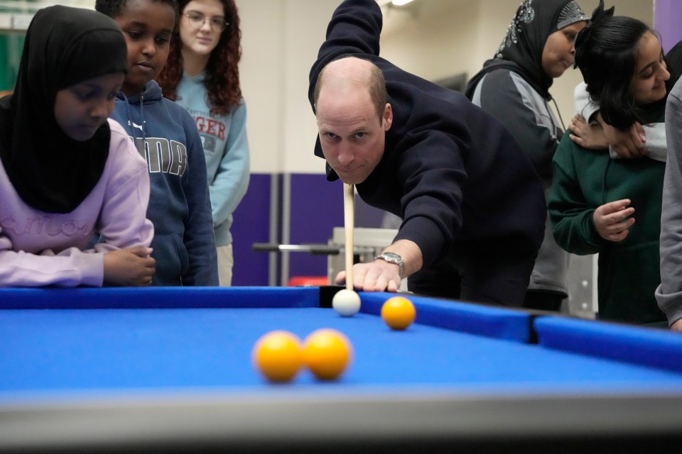 William visiting a youth charity in west London on Sunday