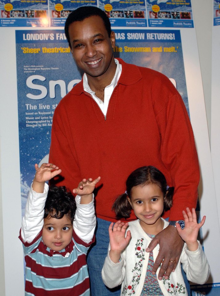 Rageh is a proud father of three - pictured here with two of his children in 2006 at a VIP event for The Snowman