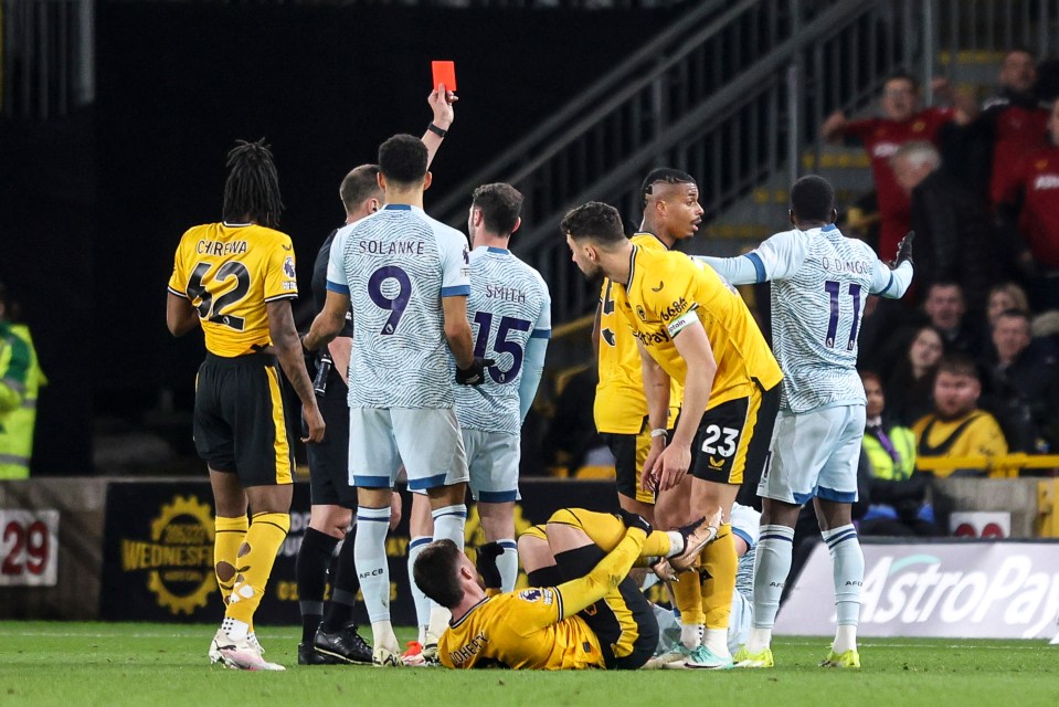 Bournemouth lost Milos Kerkez to a direct red card after a heavy loss