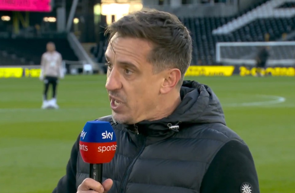 Gary Neville admitted he did not watch the final minutes of the match he was covering