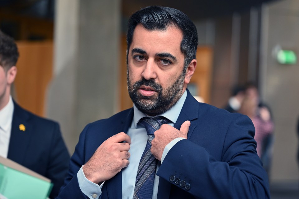 EDINBURGH, SCOTLAND - FEBRUARY 29: First Minister Humza Yousaf in the lobby of the Scottish Parliament following First Minister's Questions, on February 29, 2024 in Edinburgh, Scotland. (Photo by Ken Jack/Getty Images)