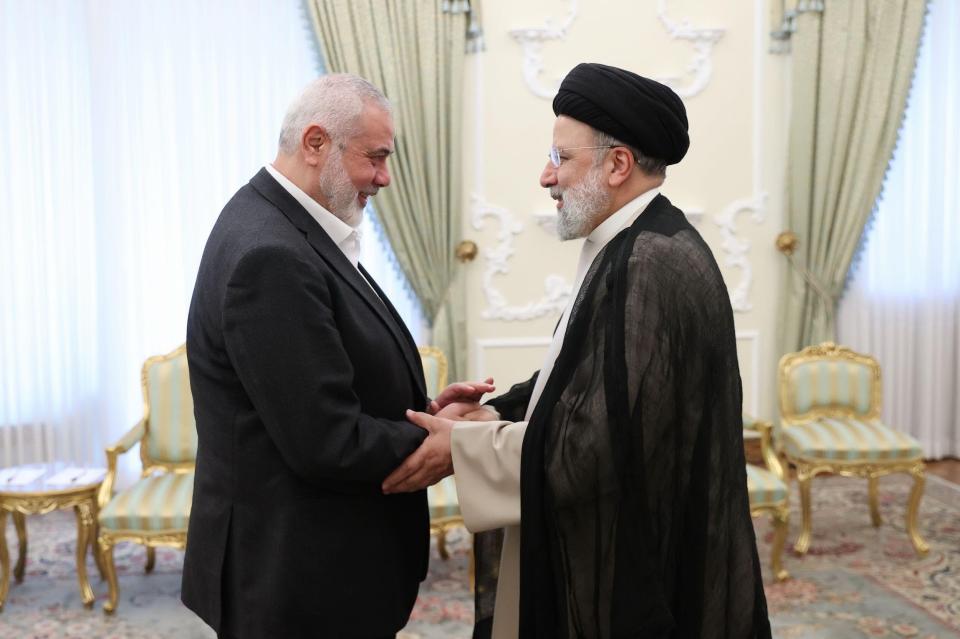 Haniyeh meeting with Iranian President Ebrahim Raisi two weeks ago