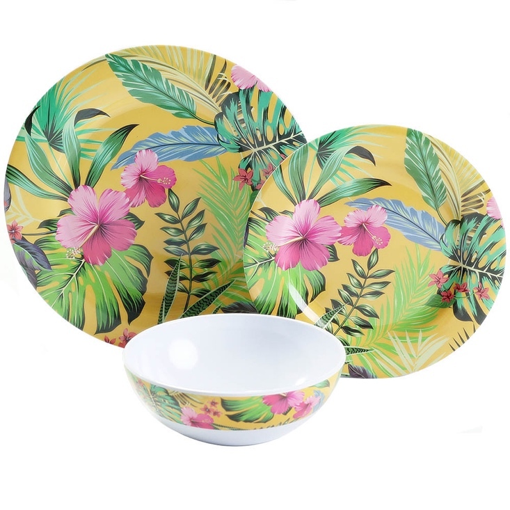 Shoppers can get their hands on a waterside Melamine Hawaiian 12 Piece Dinner set for £40