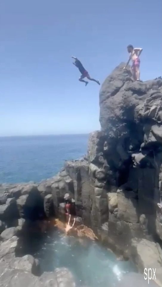 The horror footage shows the moment Brit tourist leaped into the air