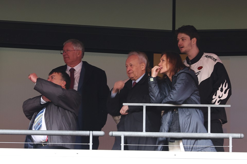 Sir Alex Ferguson watches Peterborough vs Wycombe from the Wembley stands