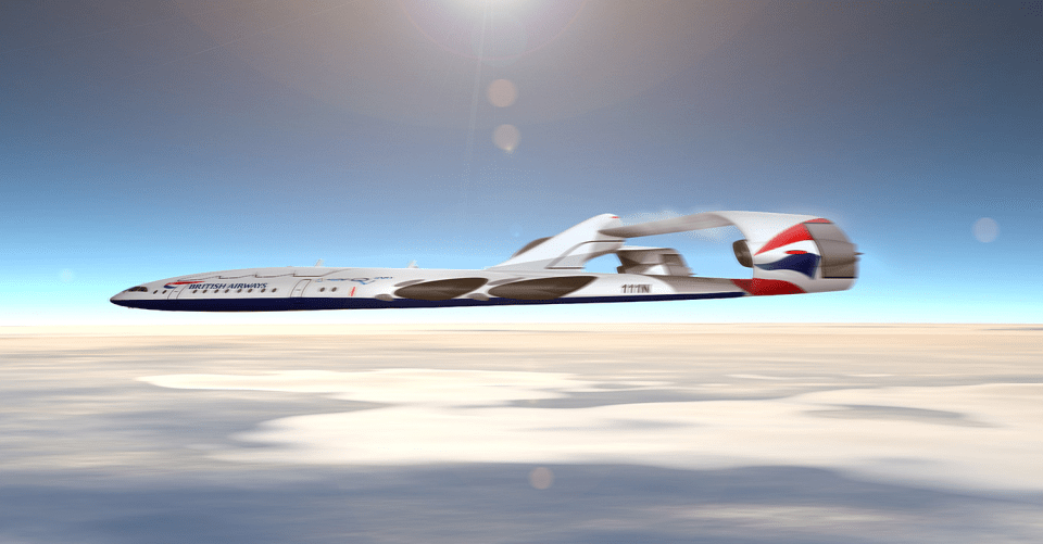 A rendering showing how the super jet would look like under the British Airways design