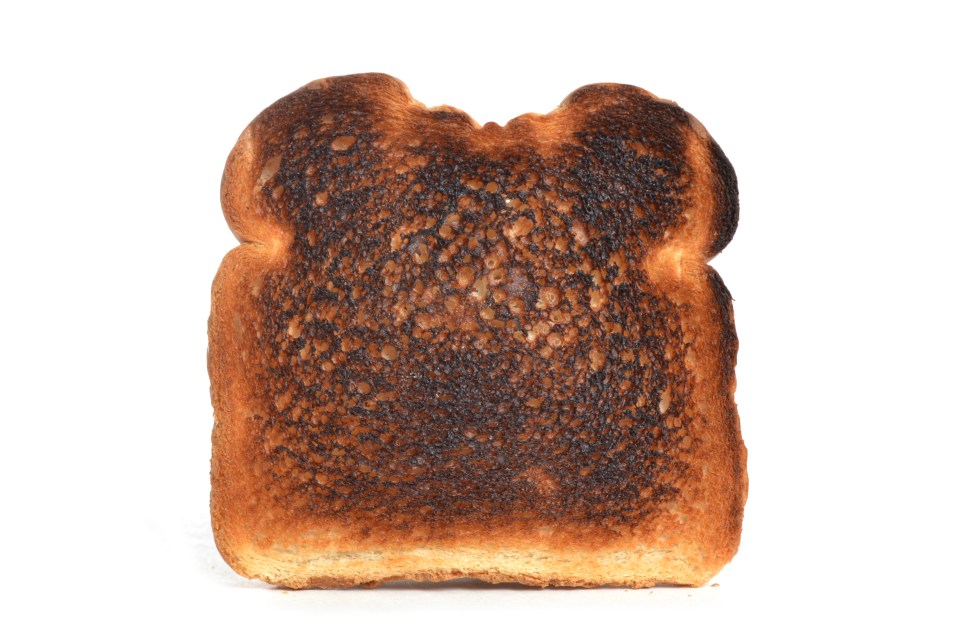 The blacker the toast, the more ­carcinogens such as acrylamide it contains