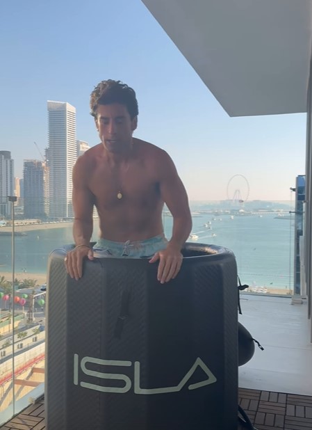 The Towie legend showed off his washboard abs