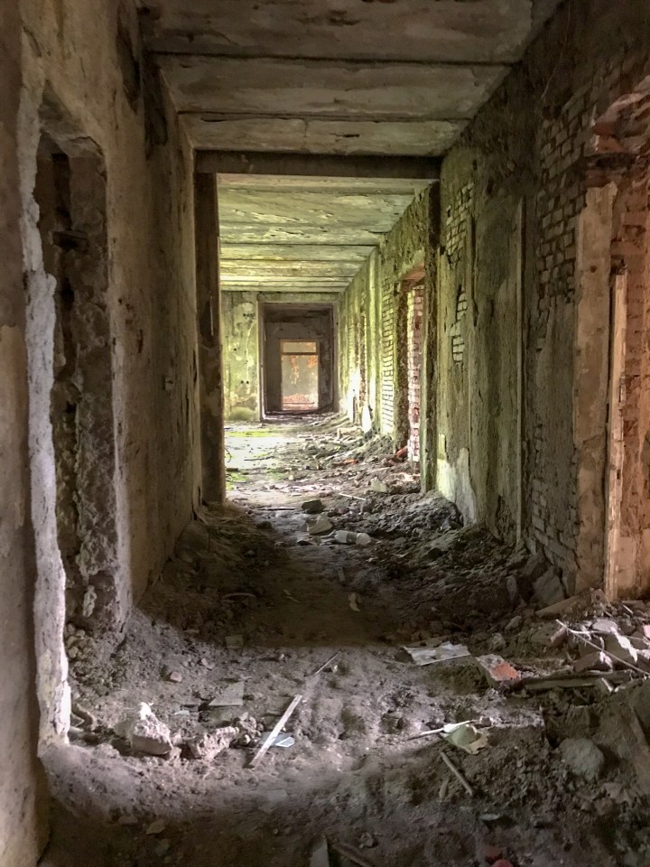 Creepy abandoned hallways are a common sight in the former Soviet spa resort