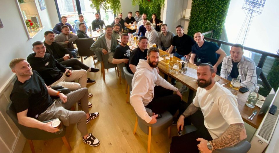 The Hollywood-backed team celebrated with a boozy meal