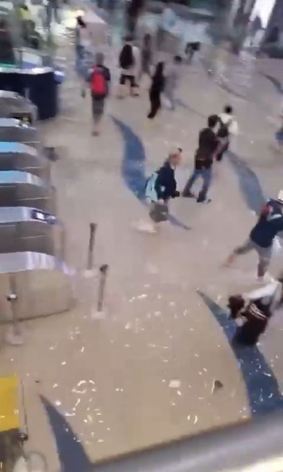 A metro station was seen filling up with water