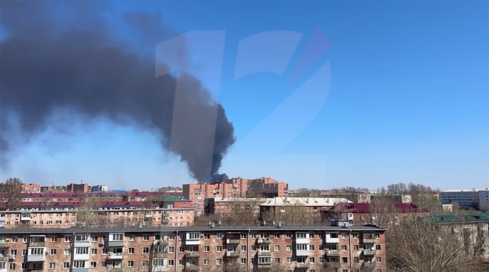 The major inferno could be seen from afar following the strike