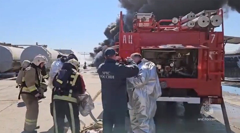 Emergency services gear up before heading to the scene of the explosion