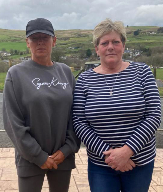 Yvonne Bell, pictured with and Rhian Nuth (left), says she worries as their properties sit on old mine shafts