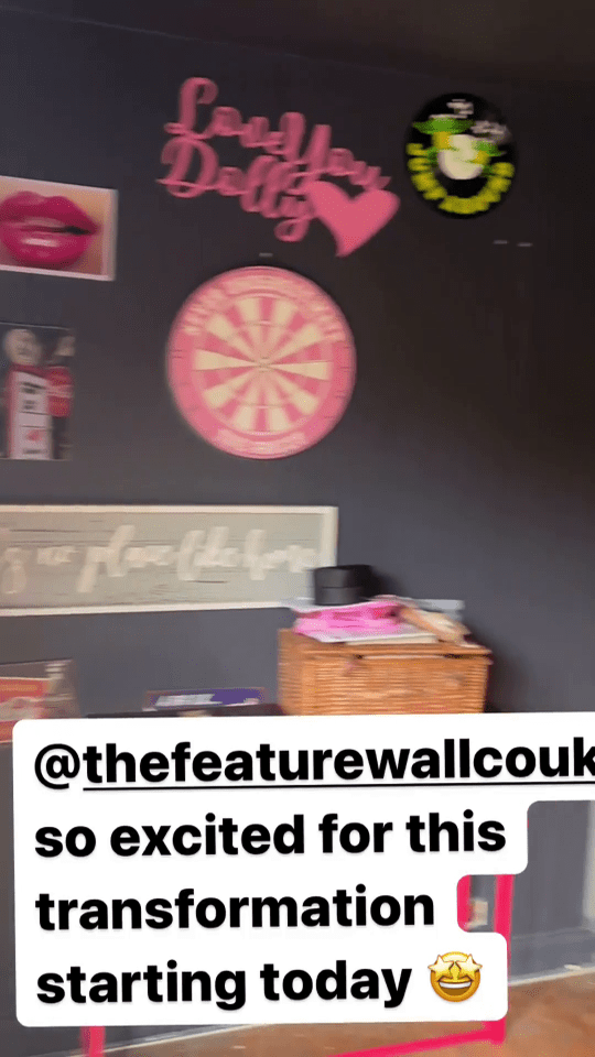 Katie still has stuff on her walls from her last transformation