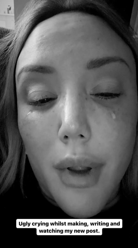 Charlotte Crosby broke down in tears as she looked back on sentimental video