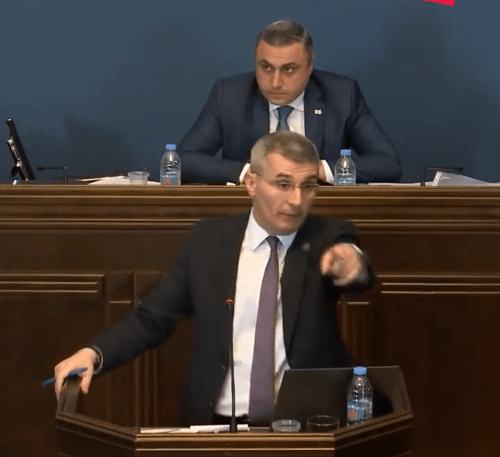 The moment ruling party leader MP Mamuka Mdinaradze spoke about a new controversial bill