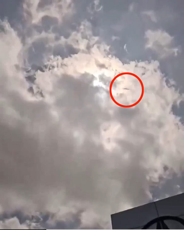 A crowd who had gathered to watch a solar eclipse saw a UFO