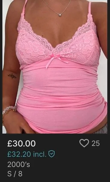 The top was listed for £30