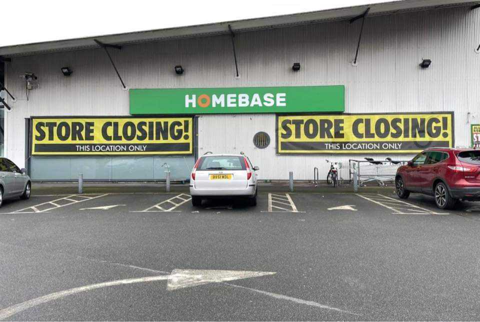 Homebase will be closing its Syon Lane branch today