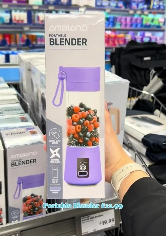 A portable blender will also be hitting the middle aisle for just £12.99